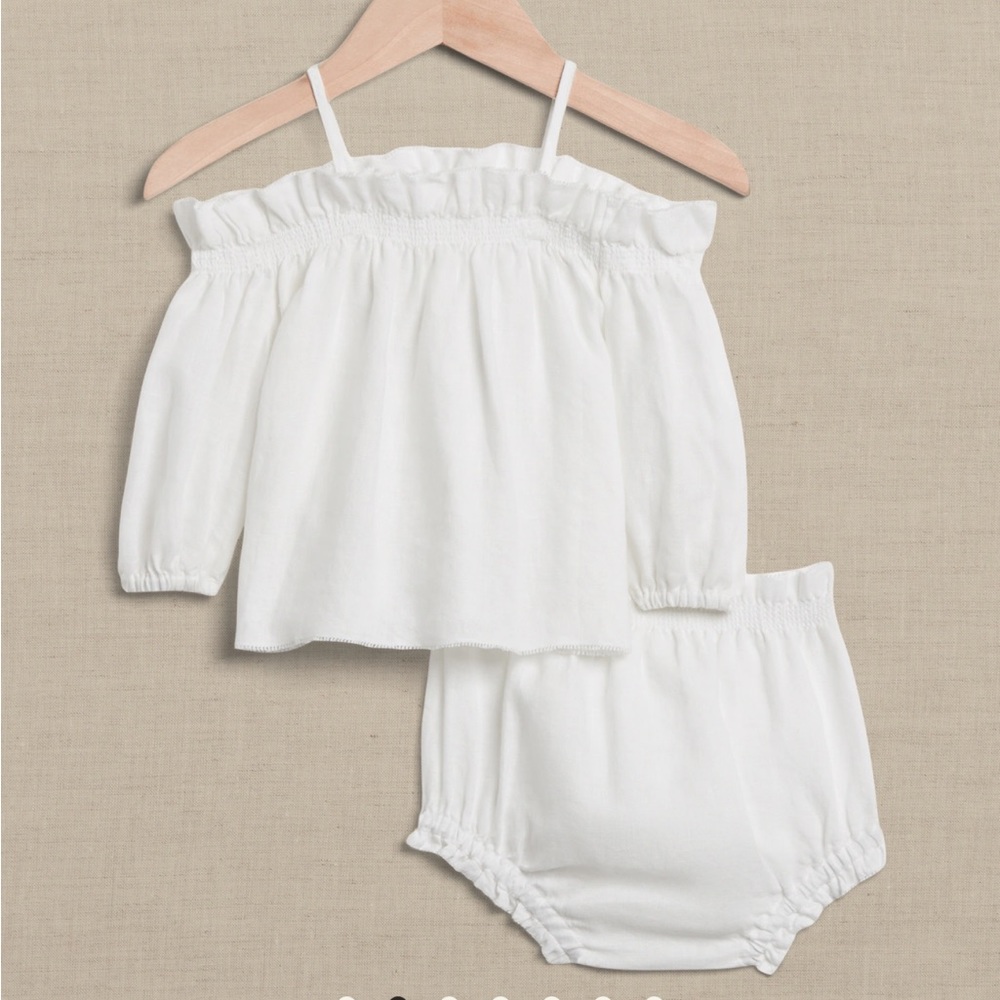 Banana Republic Brian Linen white top and bloomers set, worn once